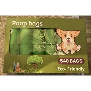 New Green Eco-Friendly Dog Poop Bags Box 540 Bags